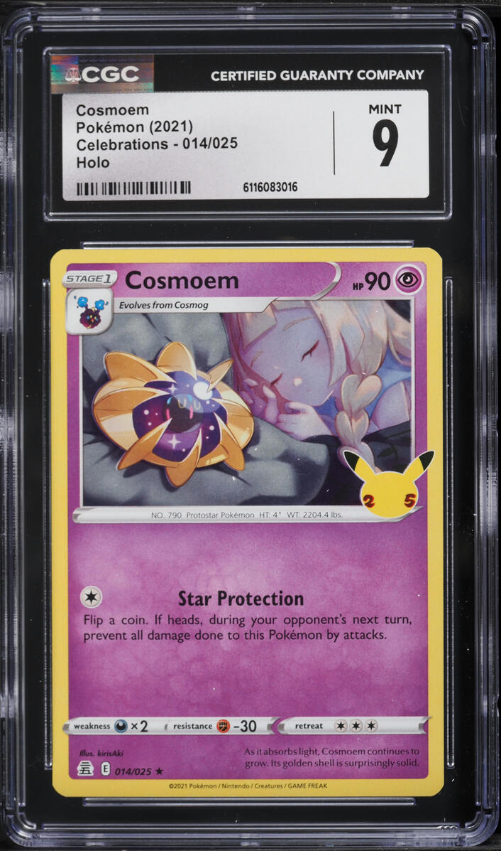 2021 Pokemon Sword & Shield Celebrations Holo Cosmoem #14 CGC 9 MINT