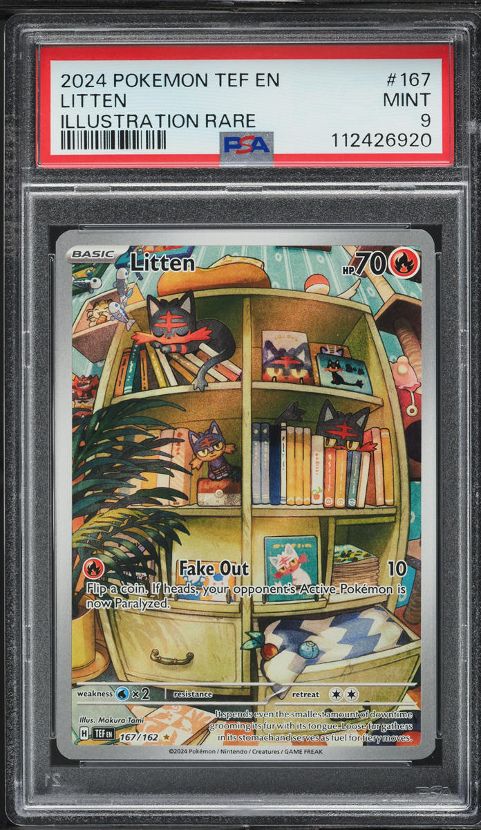 2024 Pokemon Scarlet & Violet Temporal Forces IR Litten #167 PSA 9 MINT