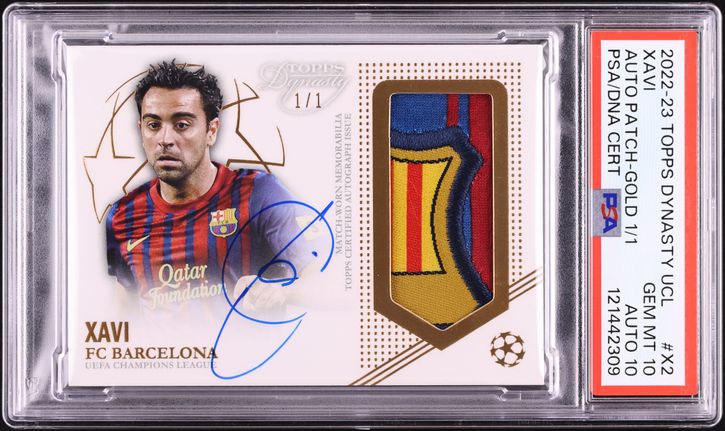 2022 Topps Dynasty UEFA Champions League Gold Xavi PATCH AUTO DNA