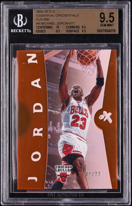 2006 Fleer E-X Essential Credentials Future Michael Jordan /77 #4 BGS 9.5 GEM MINT - Photo 1
