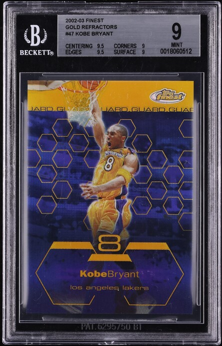 2002 Finest Gold Refractor Kobe Bryant 24/25 #47 BGS 9 MINT - Photo 1