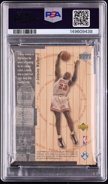 1998 Upper Deck Hardcourt Silver Michael Jordan Antoine Walker /23 #J2 PSA 7 NRMT - Photo 2