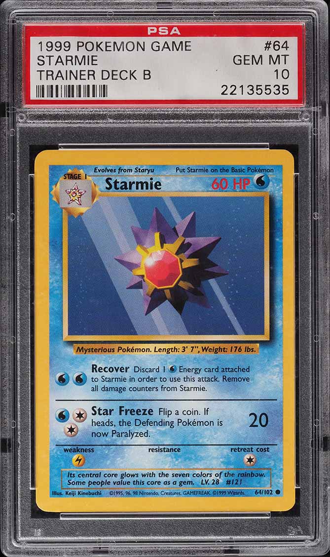 1999 Pokemon Trainer Deck B Starmie #64 PSA 10 GEM MINT