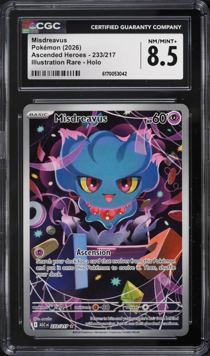 2026 Pokemon Mega Evolution Ascended Heroes IR Misdreavus #233 CGC 8.5 NM-MT+