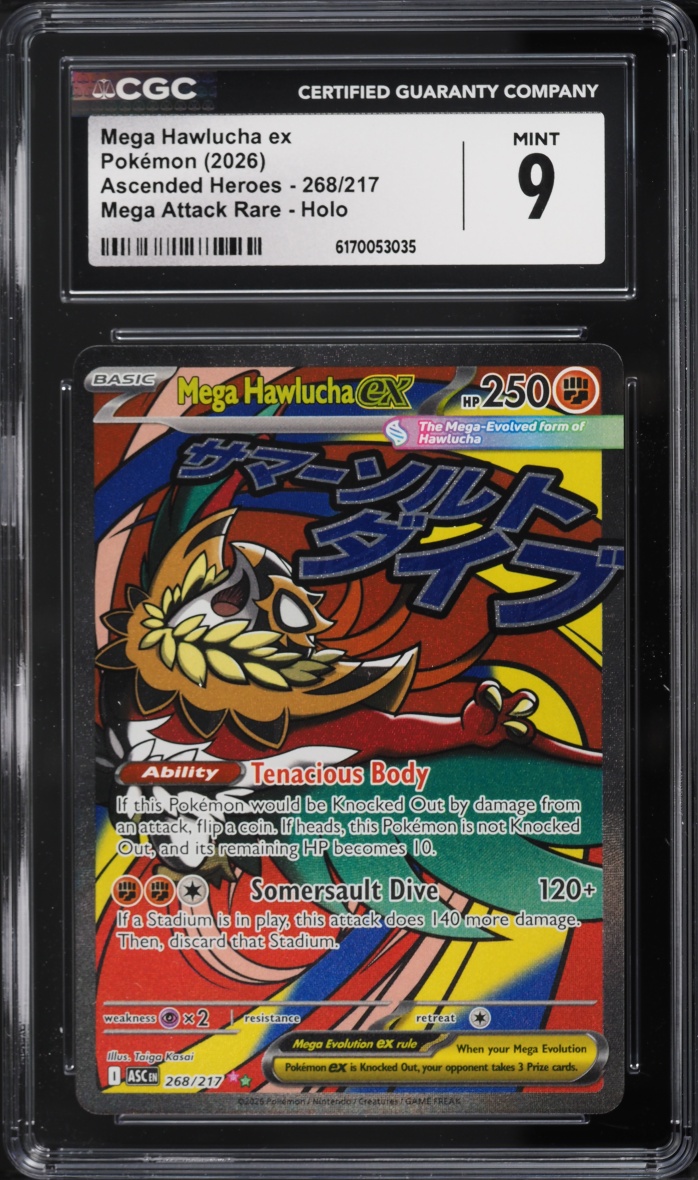 2026 Pokemon Mega Evolution Ascended Heroes MA Mega Hawlucha ex #268 CGC 9 MINT