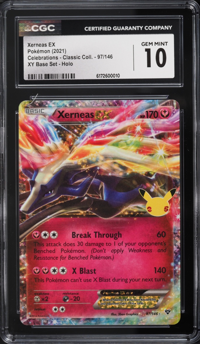 2021 Pokemon Sword & Shield Celebrations Classic Collection Holo Xerneas EX #97 CGC 10 GEM MINT