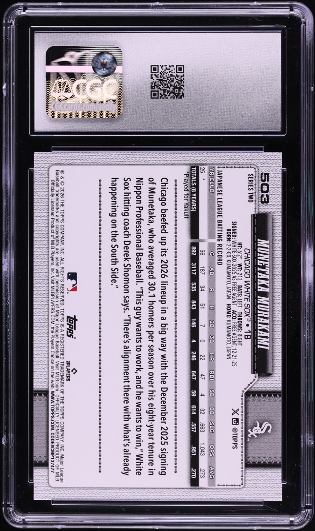 2026 Topps Munetaka Murakami ROOKIE #503 CGC 9.5 MINT+