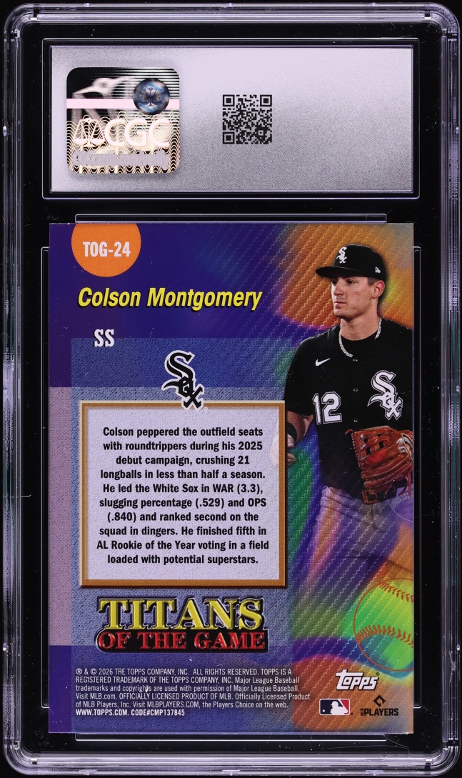 2026 Topps Titans Of The Game Colson Montgomery ROOKIE #TOG-24 CGC 10 GEM MINT