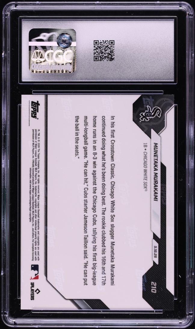 2026 Topps Now Munetaka Murakami ROOKIE #210 CGC 10 GEM MINT