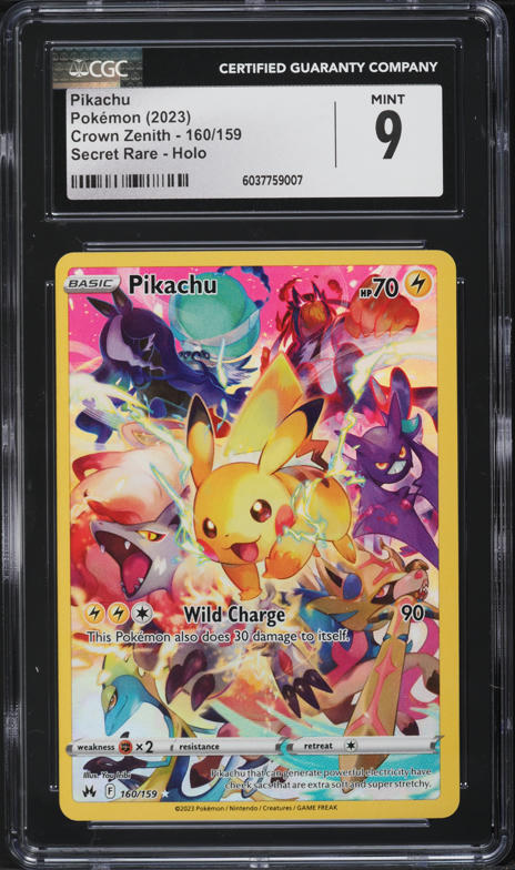 2023 Pokemon Sword & Shield Crown Zenith Full Art Pikachu #160 CGC