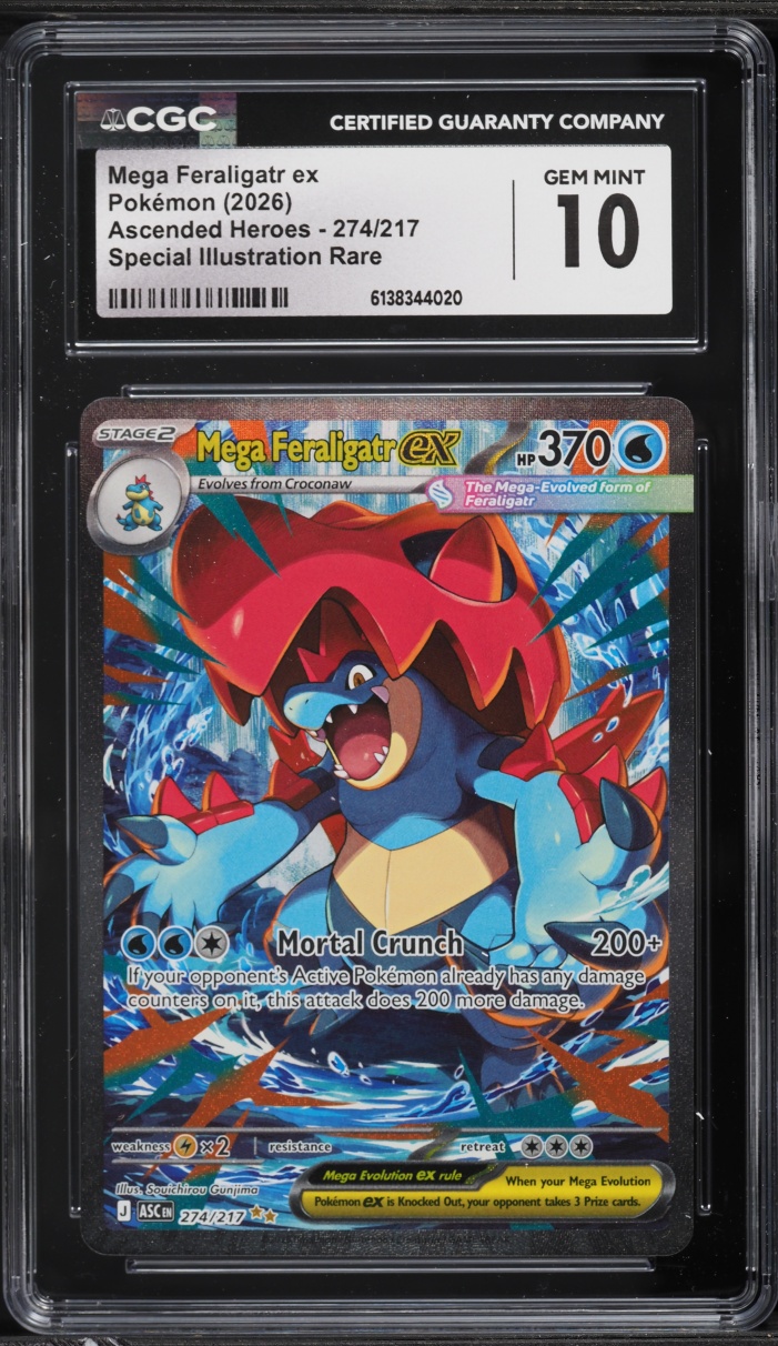 2026 Pokemon Mega Ascended Heroes SIR Mega Feraligatr Ex #274 CGC 10 GEM MINT
