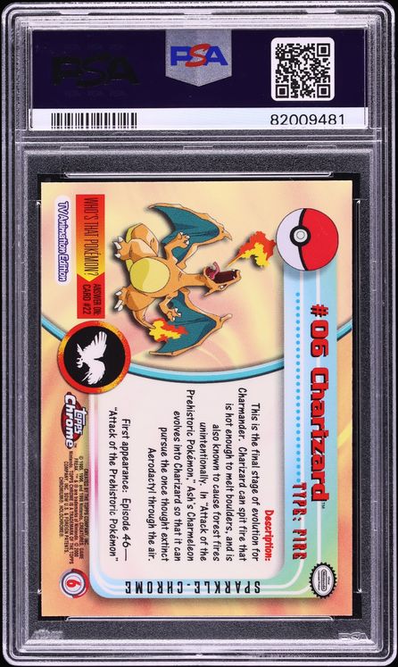 2000 Topps Chrome Pokemon TV Sparkle Charizard #6 PSA 10 GEM MINT