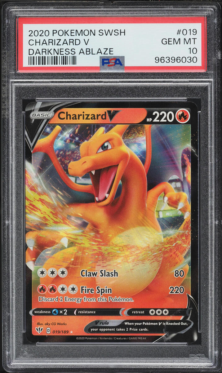 2020 Pokemon Sword & Shield Darkness Ablaze Holo Charizard V #19 PSA 10 GEM MINT