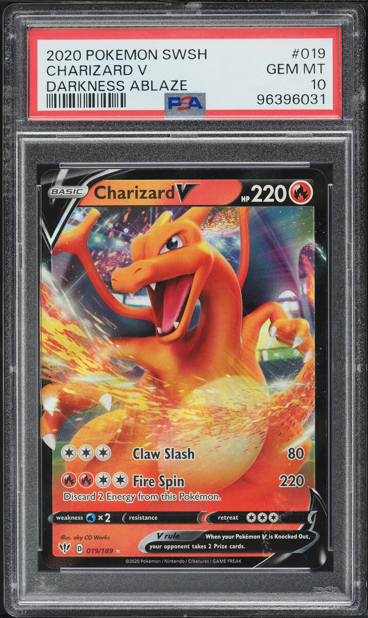 2020 Pokemon Sword & Shield Darkness Ablaze Charizard V #19 PSA 10 GEM MINT
