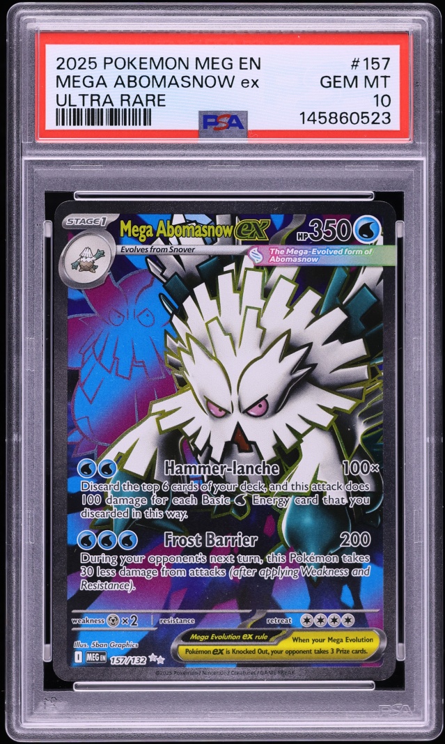 2025 Pokemon Mega Evolution Full Art Mega Abomasnow ex #157 PSA 10 GEM MINT