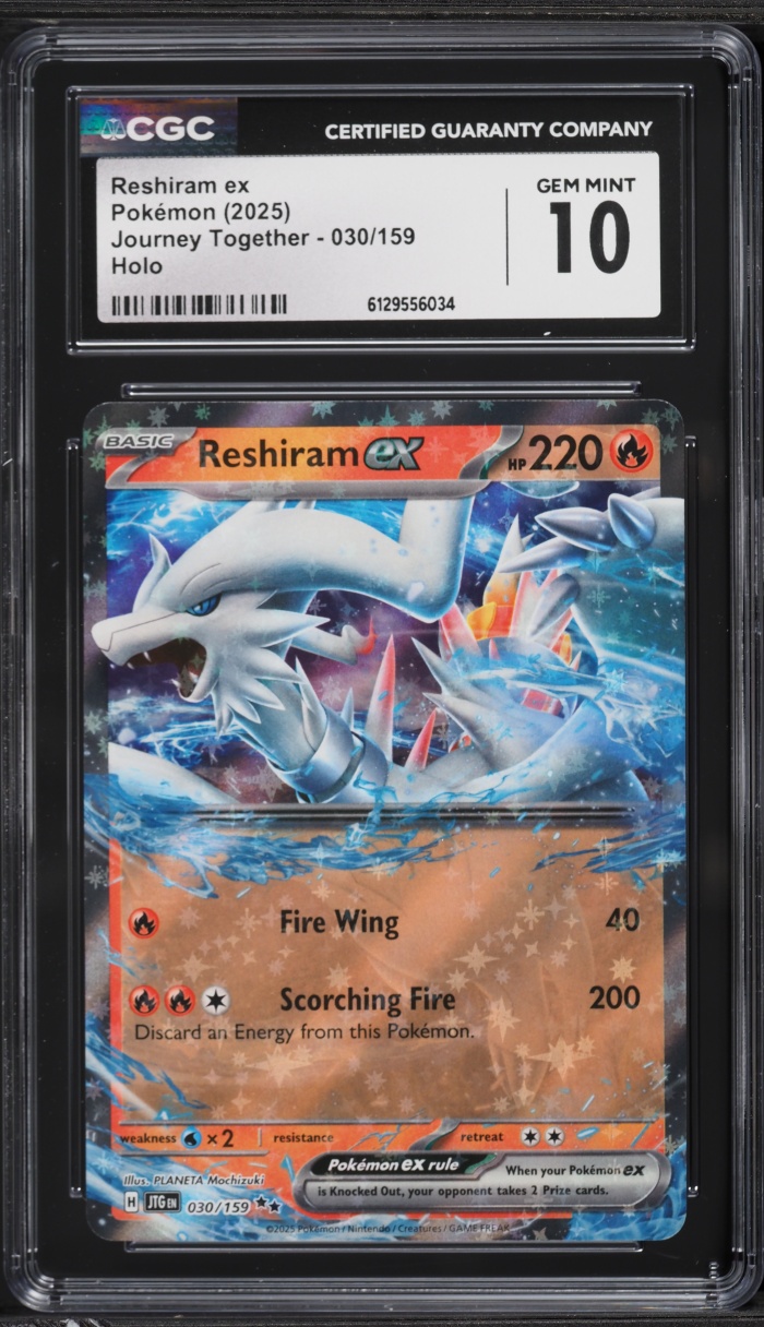 2025 Pokemon Scarlet & Violet Journey Together Holo Reshiram ex #30 CGC 10 GEM MINT