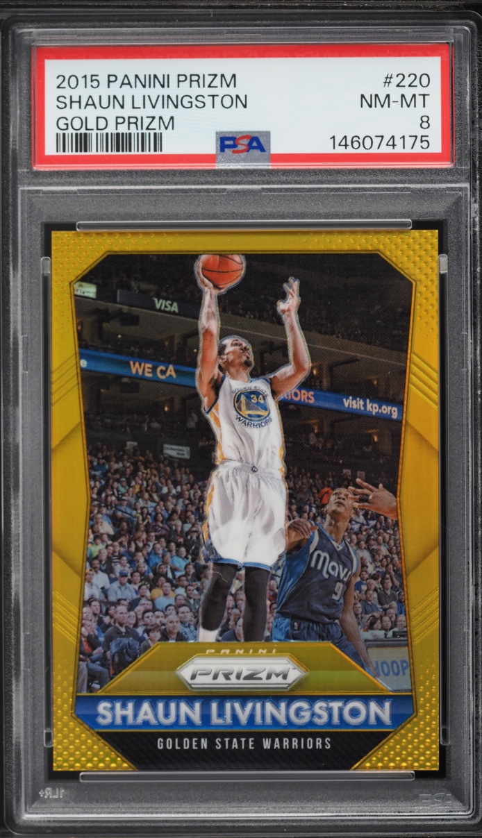 2015 Panini Prizm Gold Shaun Livingston /10 #220 PSA 8 NM-MT