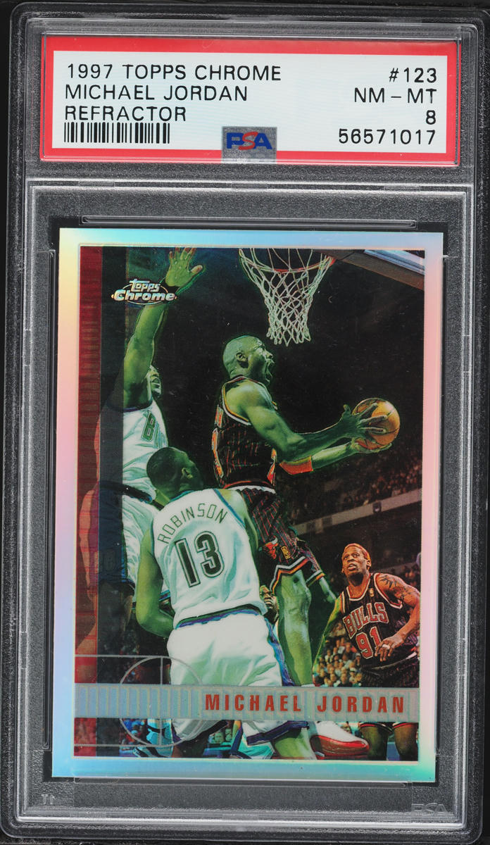 1997 Topps Chrome Refractor Michael Jordan #123 PSA 8 NM-MT