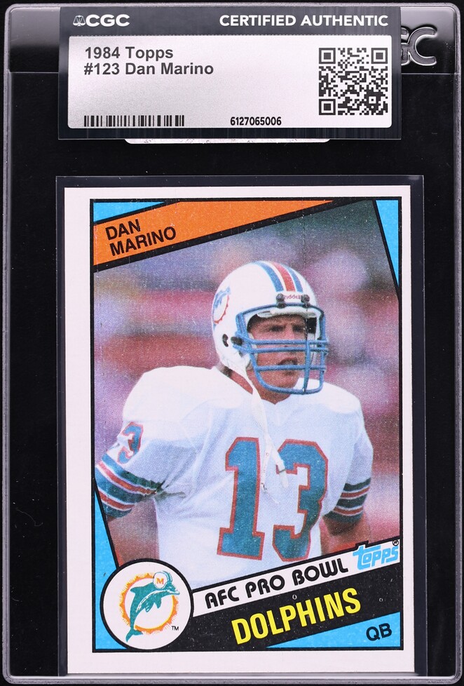 1984 Topps Football Dan Marino ROOKIE #123 CGC AUTH