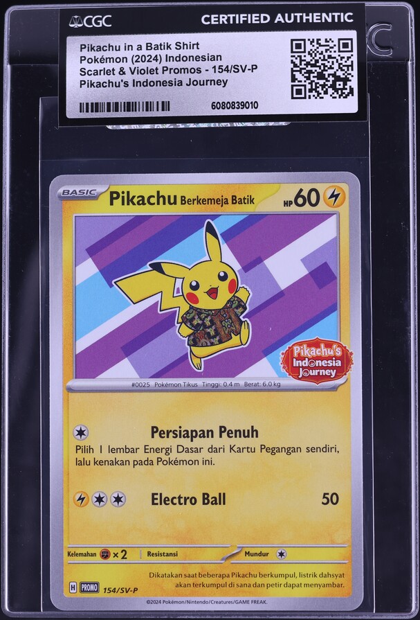 2024 Pokemon Indonesian SV Promo Journey Pikachu In Batik Shirt
