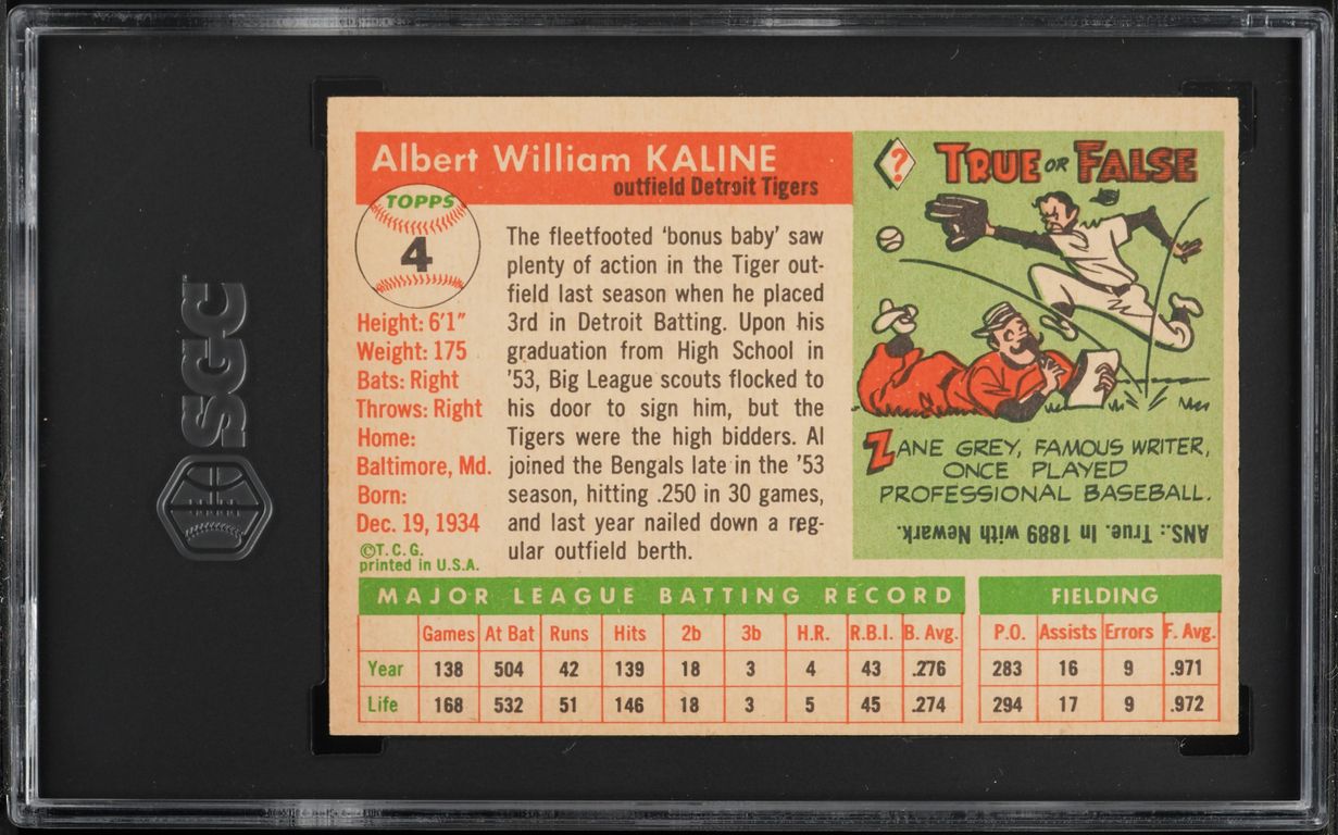 1955 Topps Al Kaline #4 SGC 5 EX
