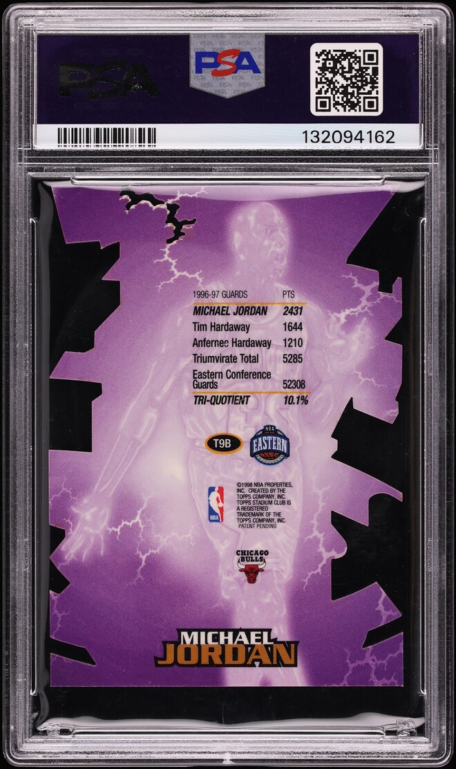 1997 Stadium Club Triumvirate Luminous Die-Cut Michael Jordan #T9B PSA 9 MINT