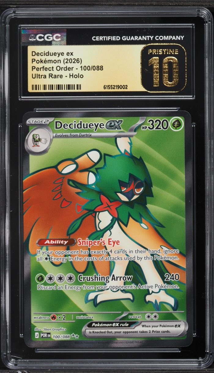 2026 Pokemon Mega Evolution Perfect Order Full Art Decidueye ex #100 CGC 10 PRISTINE