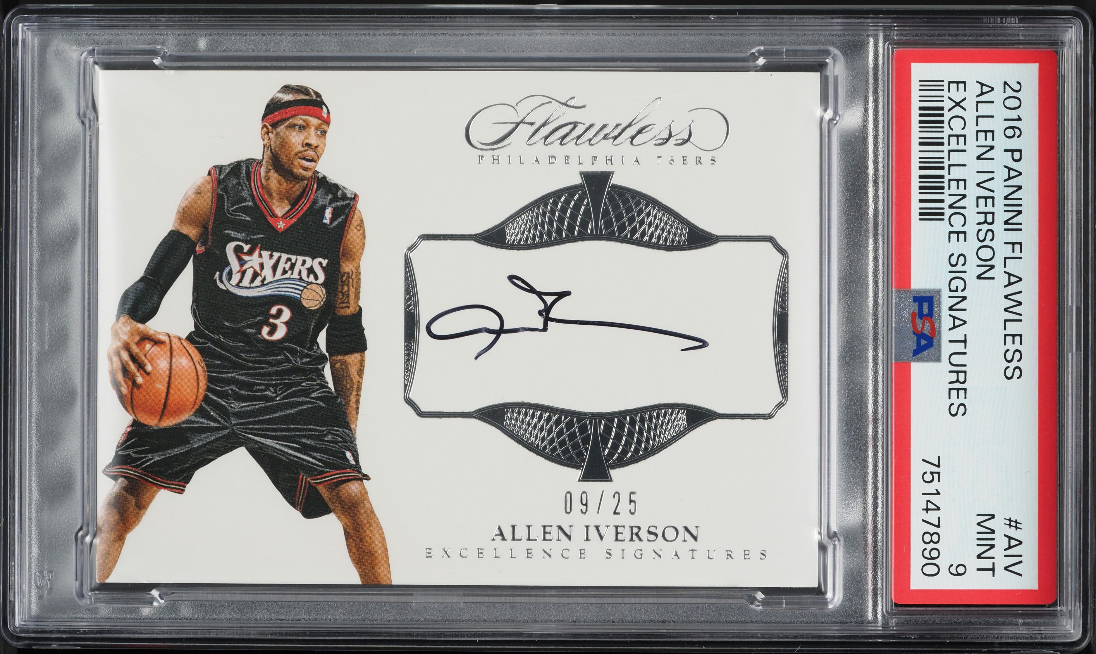 2016 Panini Flawless Excellence Signatures Allen Iverson AUTO /25