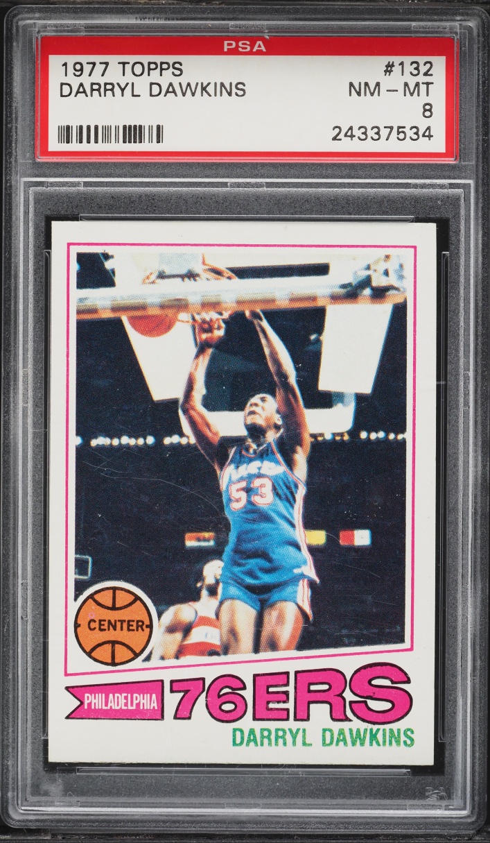 1977 Topps Basketball Darryl Dawkins ROOKIE #132 PSA 8 NM-MT