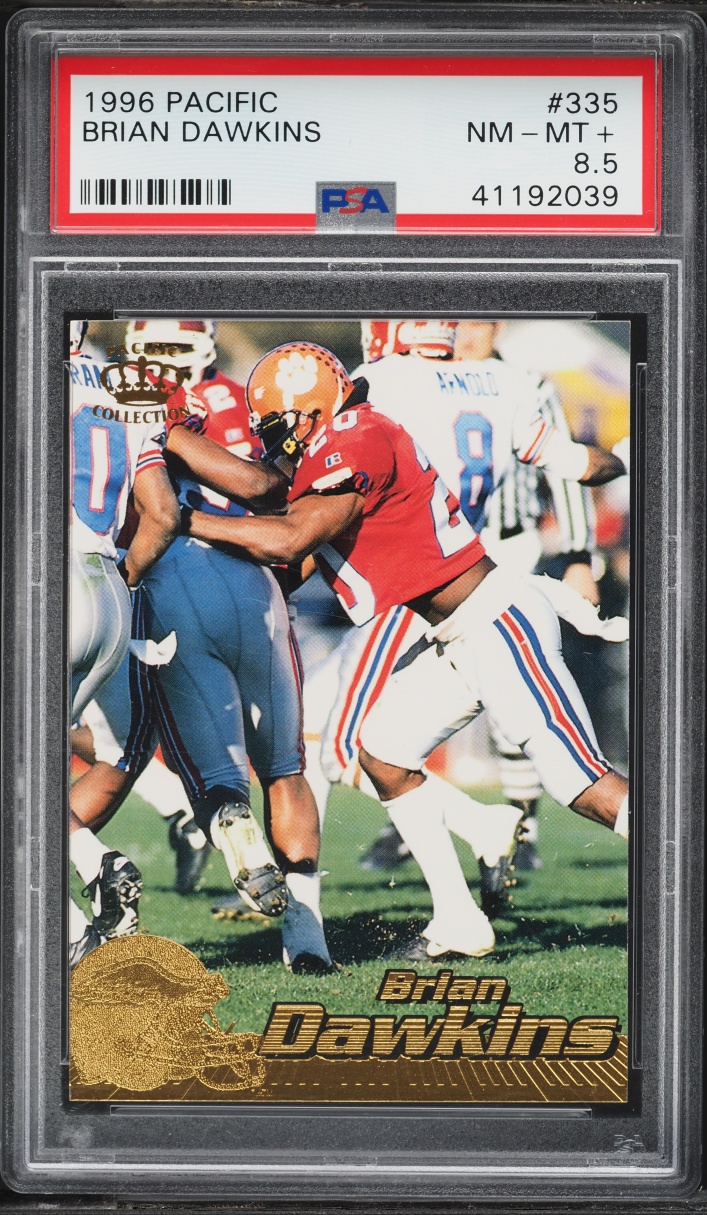 1996 Pacific Football Brian Dawkins ROOKIE #335 PSA 8.5 NM-MT+