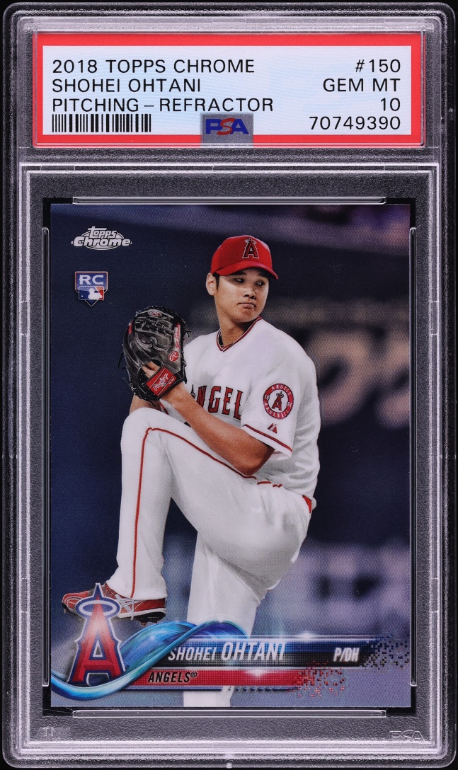 2018 Topps Chrome Pitching Refractor Shohei Ohtani ROOKIE #150 PSA 10 GEM MINT