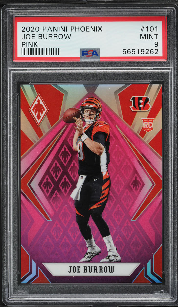 2020 Panini Phoenix Pink Joe Burrow ROOKIE /199 #101 PSA 9 MINT