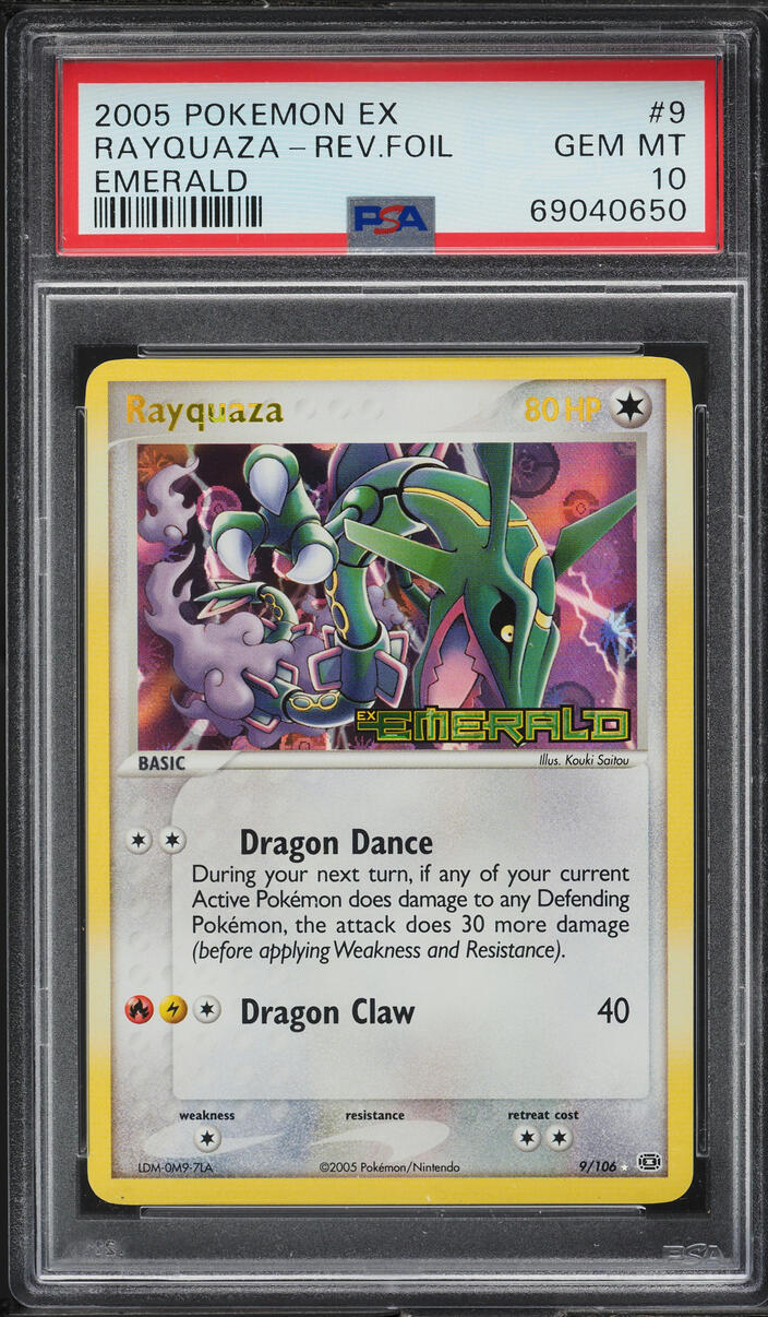 2005 Pokemon EX Emerald Reverse Holo Rayquaza #9 PSA 10 GEM MINT