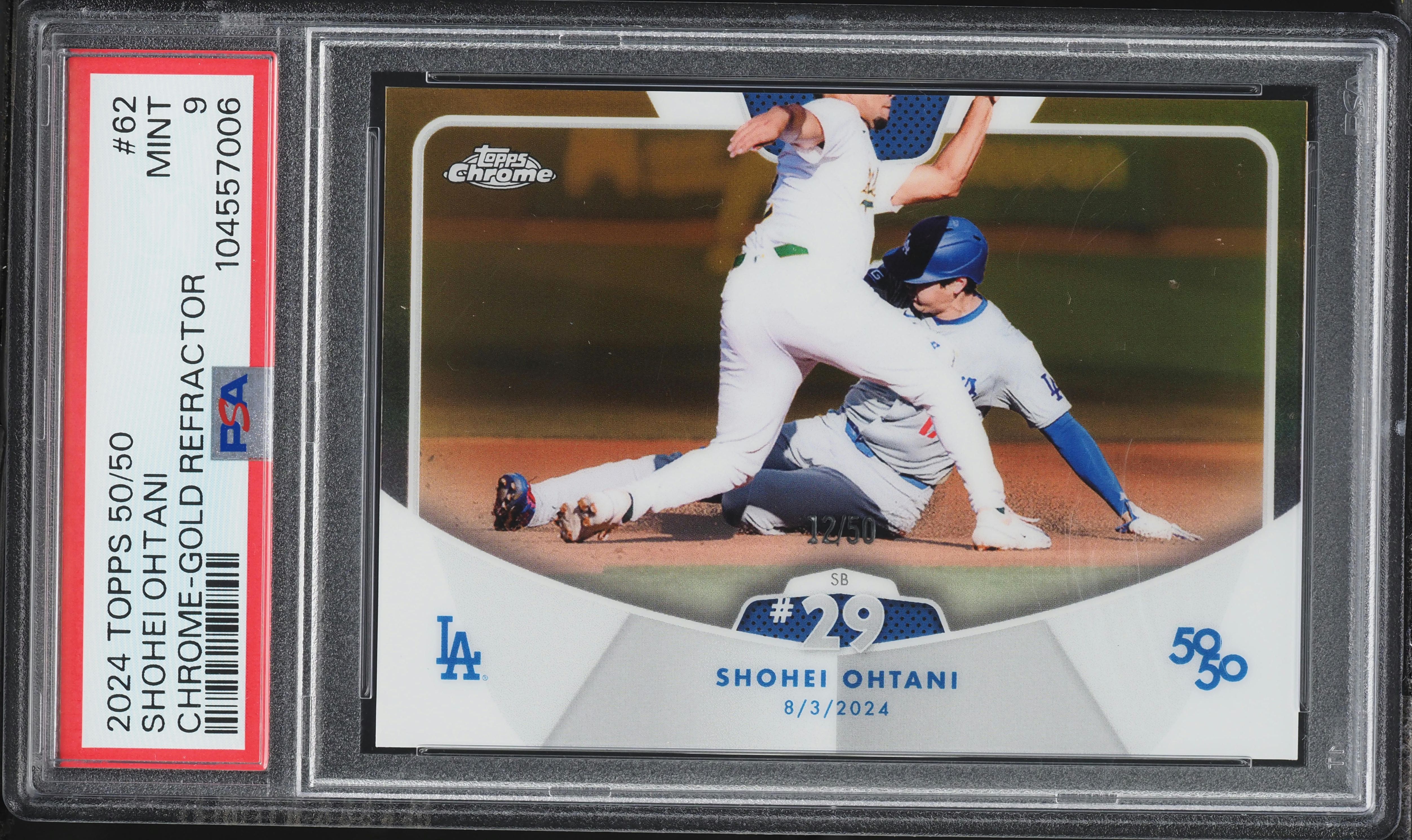 2024 Topps Chrome 50/50 Gold Refractor Shohei Ohtani /50 #62 PSA 9