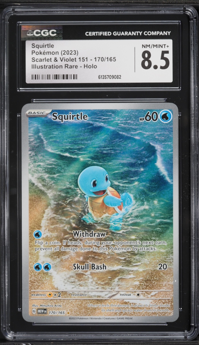 2023 Pokemon Scarlet & Violet 151 IR Squirtle #170 CGC 8.5 NM-MT+