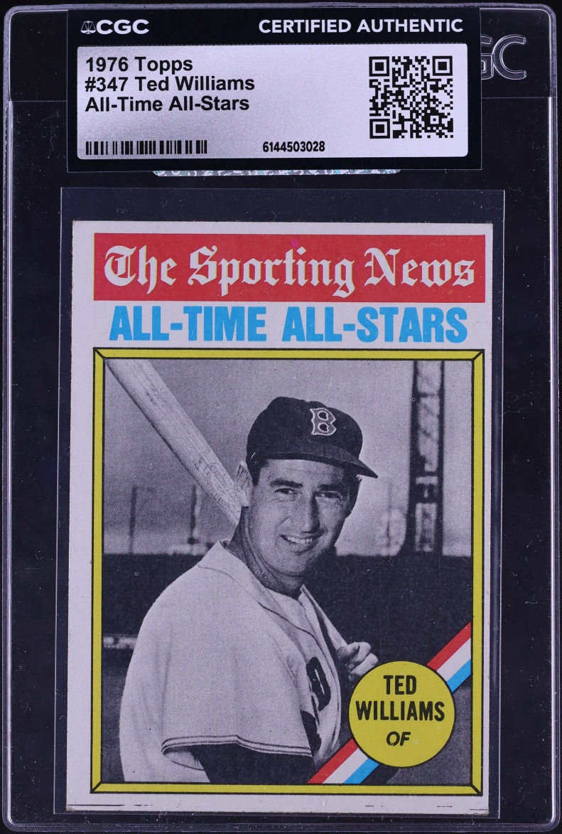 1976 Topps Ted Williams ALL-TIME ALL-STARS #347 CGC AUTH