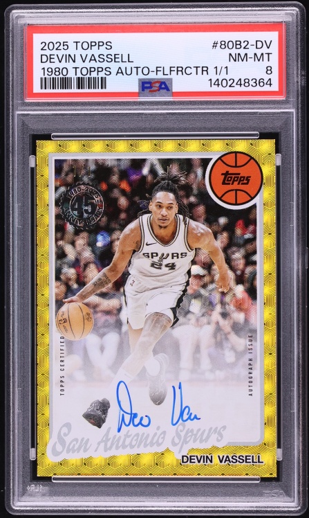 2025 Topps '80 Foilfractor Devin Vassell AUTO 1/1 #80B2-DV PSA 8 NM-MT