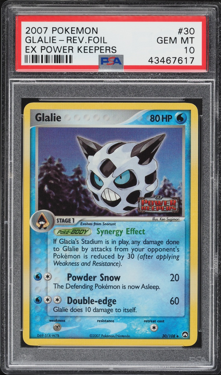 2007 Pokemon EX Power Keepers Reverse Holo Glalie #30 PSA 10 GEM MINT