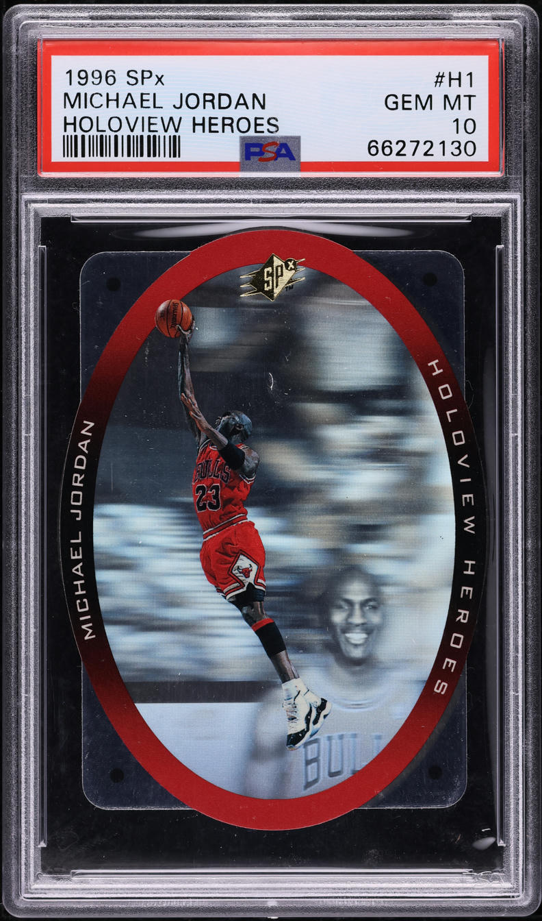 1996 SPx Holoview Heroes Die-Cut Michael Jordan #H1 PSA 10 GEM MINT