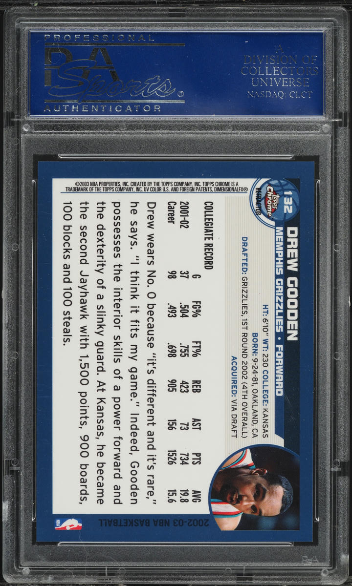 2002 Topps Chrome Refractor Drew Gooden ROOKIE #132 PSA 10 GEM MINT