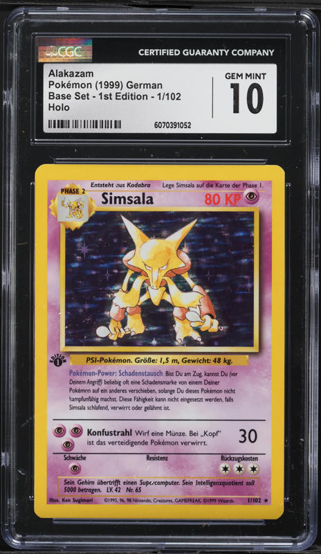 1999 Pokemon Base Set Holo Alakazam #1 PSA 10 GEM MINT on Fanatics