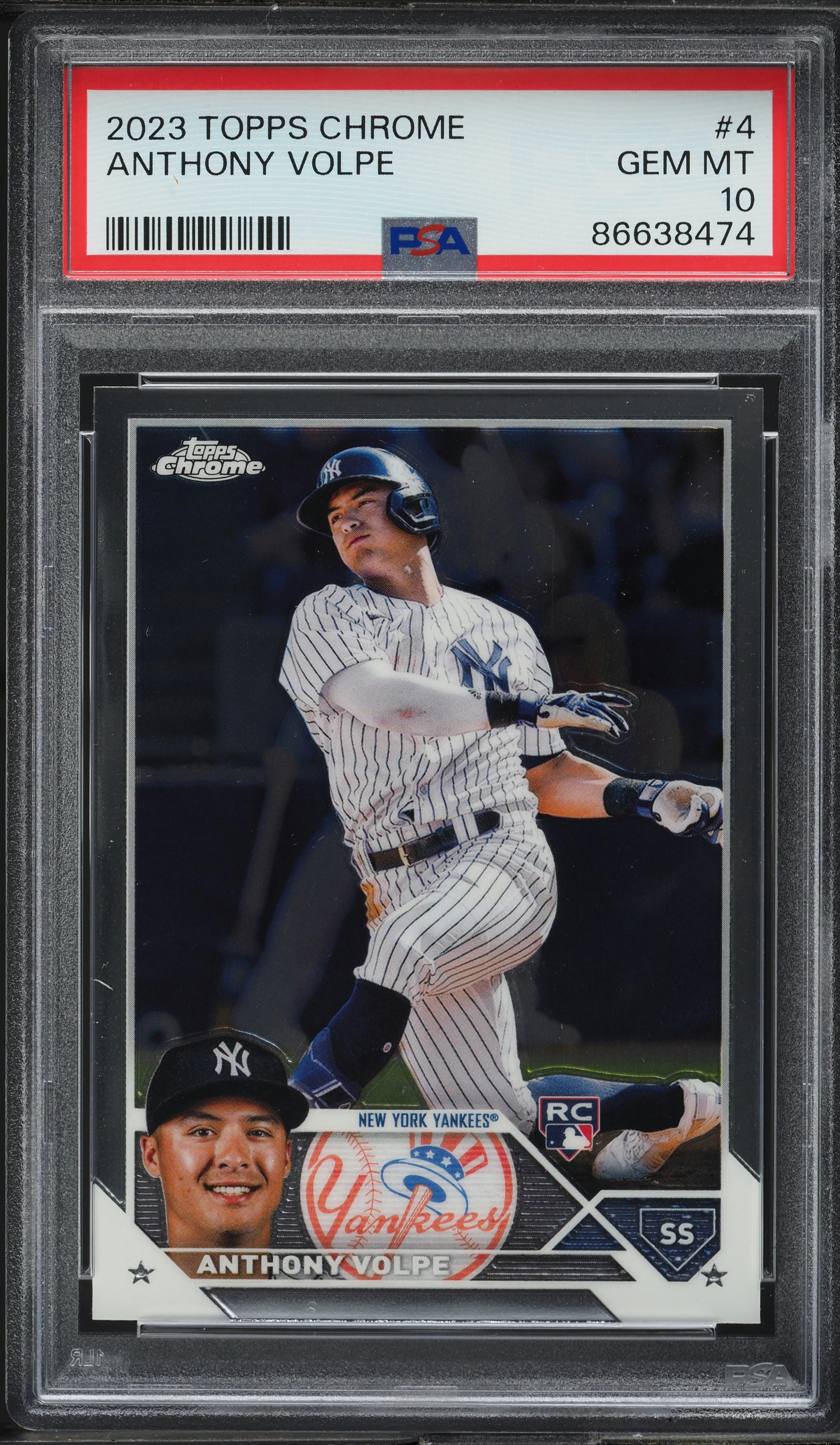 2023 Topps Chrome Anthony Volpe ROOKIE #4 PSA 10 GEM MINT on