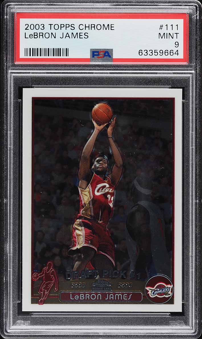 2003 Topps Chrome LeBron James ROOKIE #111 PSA 9 MINT on Fanatics