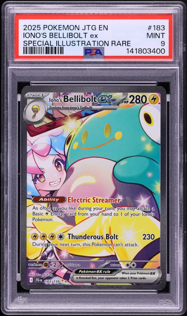 2025 Pokemon Scarlet & Violet Journey Together SIR Iono's Bellibolt EX #183 PSA 9 MINT