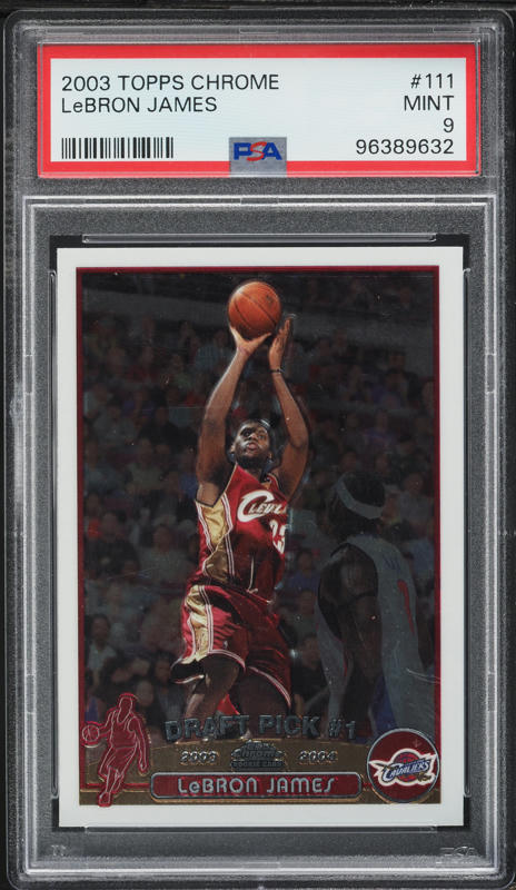 2003 Topps Chrome LeBron James ROOKIE #111 PSA 9 MINT on Fanatics