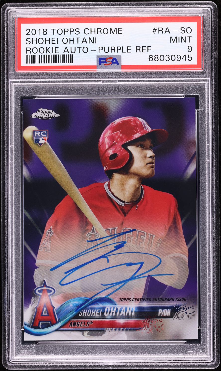 2018 Topps Chrome Purple Refractor Shohei Ohtani ROOKIE AUTO /250 #RA-SO PSA 9