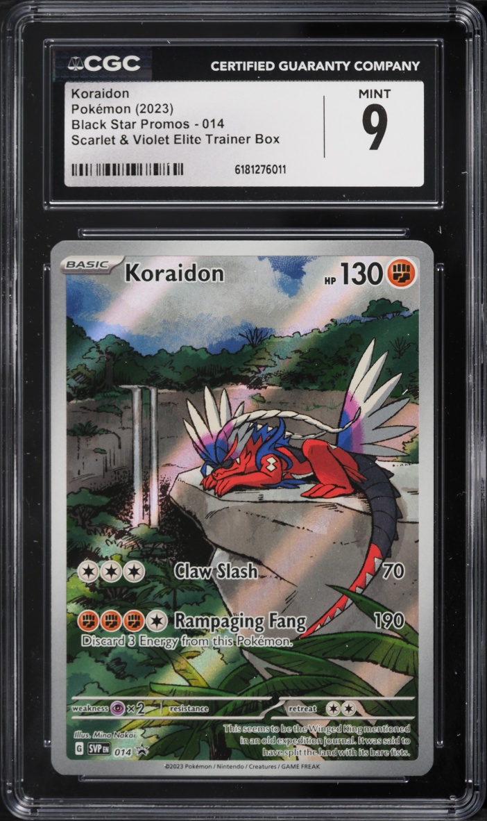 2023 Pokemon Scarlet & Violet Black Star Promo ETB Full Art Koraidon #14 CGC 9 MINT