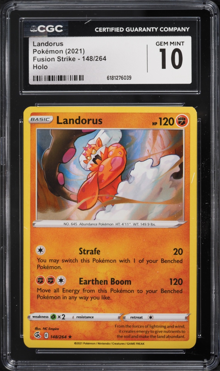 2021 Pokemon Sword & Shield Fusion Strike Holo Landorus #148 CGC 10 GEM MINT