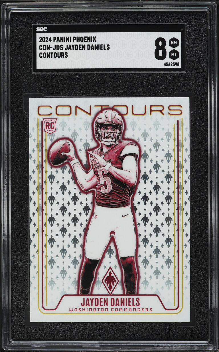 2024 Panini Phoenix Contours Jayden Daniels ROOKIE #CON-JDS SGC 8 NM-MT