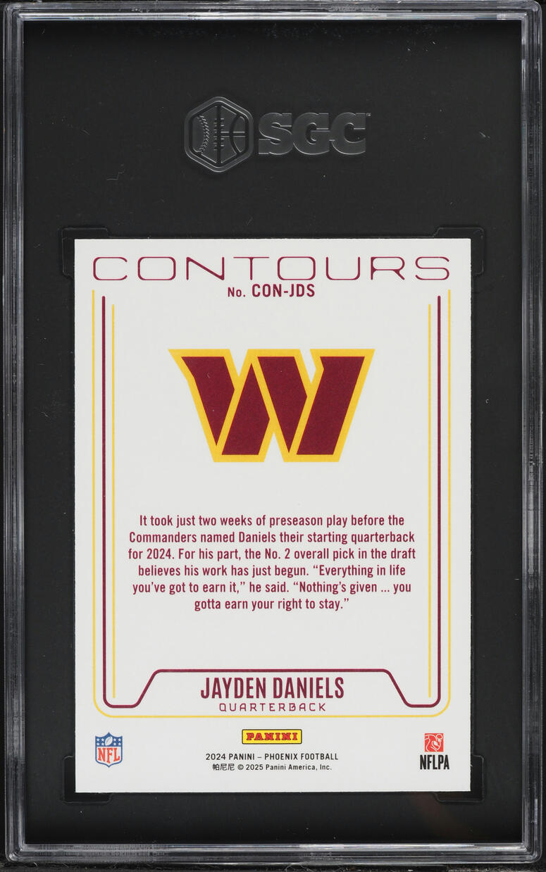 2024 Panini Phoenix Contours Jayden Daniels ROOKIE #CON-JDS SGC 8 NM-MT